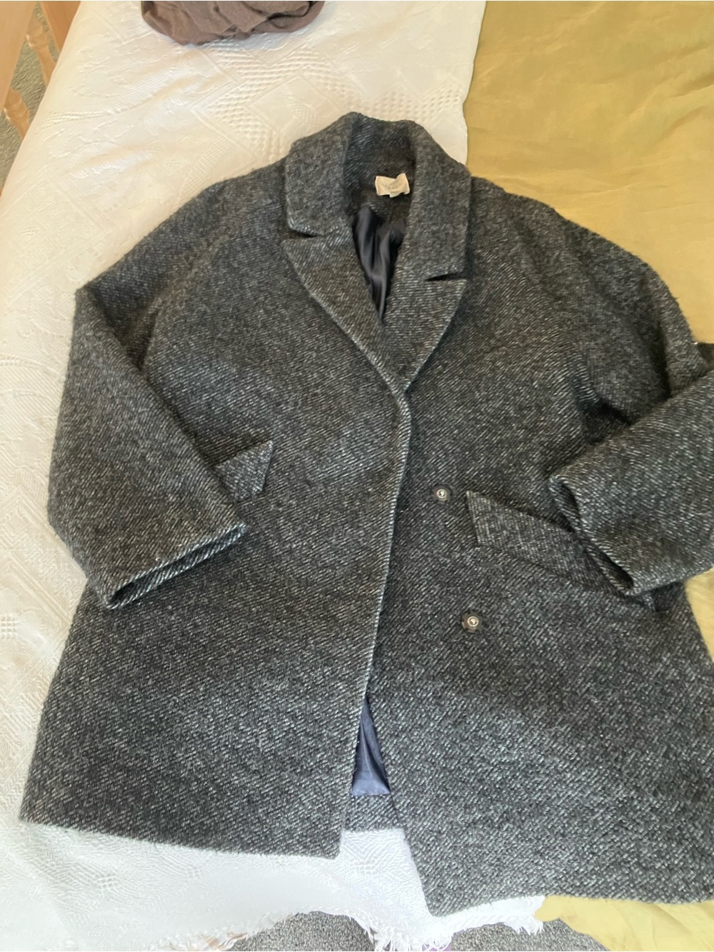 Sezane Charcoal Gray Wool Pea Coat